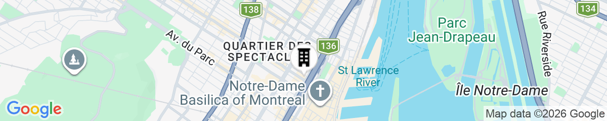 Map for Homewood Suites by Hilton Montreal Downtown, QC