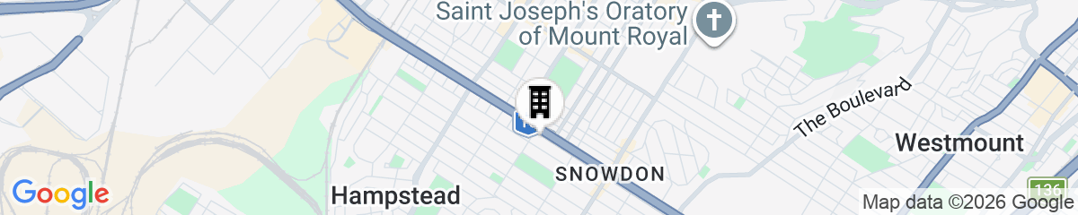 Map for Spark By Hilton Montreal Midtown