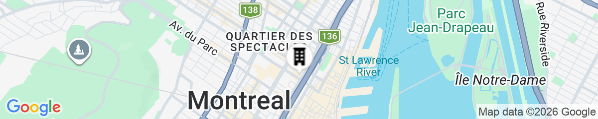 Map for Holiday Inn Montréal Centre-Ville Downtown by IHG