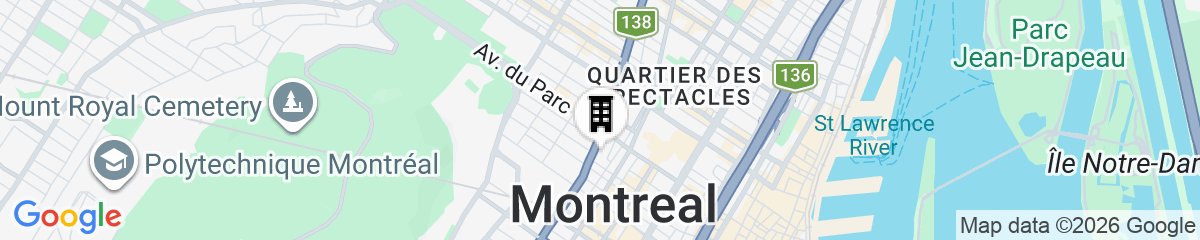 Map for Campus1 MTL Student Residence