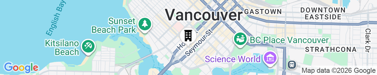 Map for The Guesthouse Vancouver Downtown