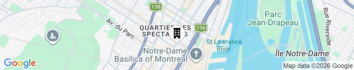 Map for Travelodge Hotel by Wyndham Montreal Centre