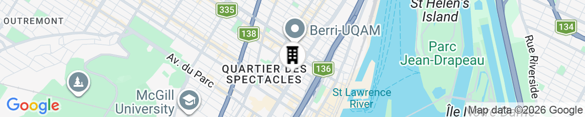 Map for Hotel Chrome Montreal