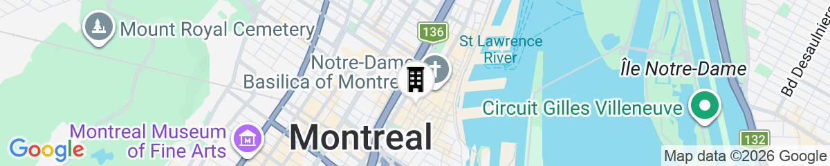 Map for LHotel Montreal