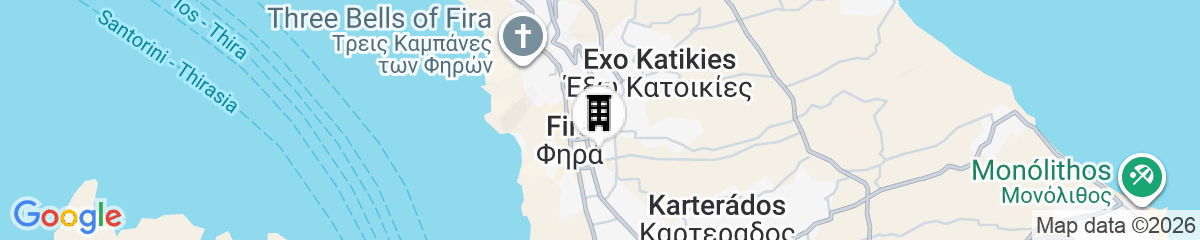 Map for Fira Backpackers Place