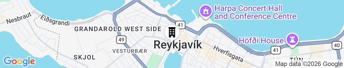 Map for Old Town Reykjavik