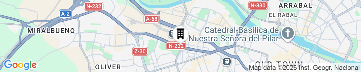 Map for Hotel Eurostars Zaragoza