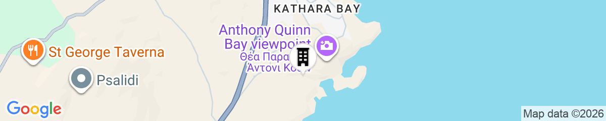Map for Ladiko Inn Hotel Faliraki - Anthony Quinn Bay