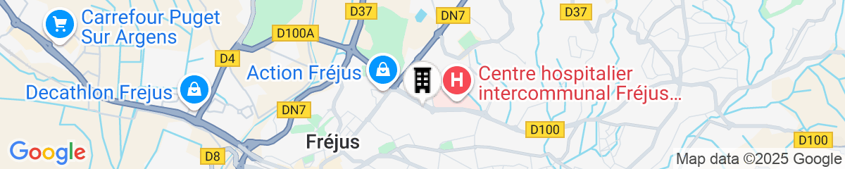 Map for Hôtel, restaurant Kyriad Fréjus