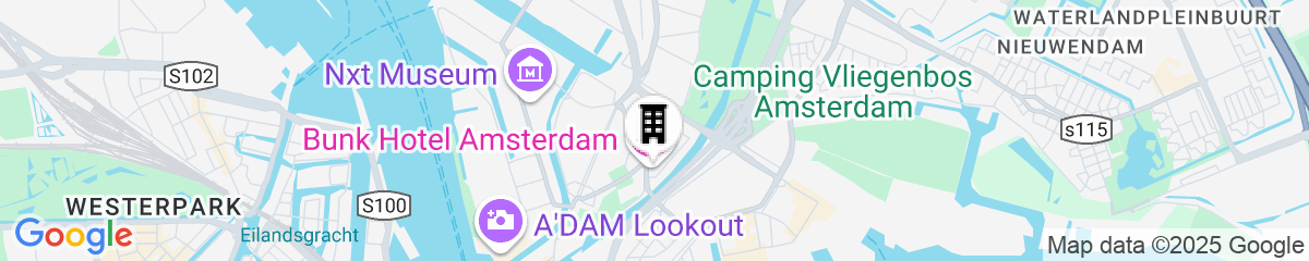 Map for BUNK Hotel Amsterdam