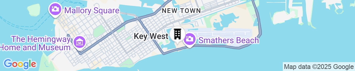 Map for Margaritaville Beach House Key West