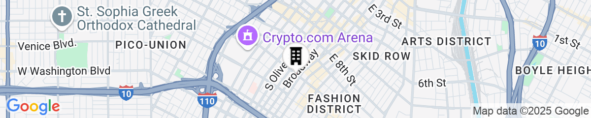 Map for Downtown Los Angeles Proper Hotel, a Member of Design Hotels