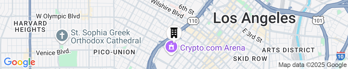 Map for JW Marriott Los Angeles L.A. LIVE