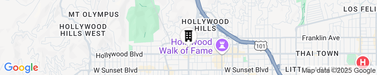 Map for Loews Hollywood Hotel