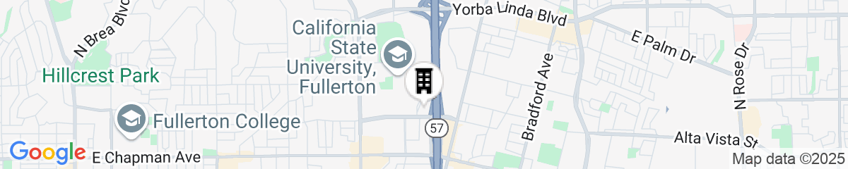 Map for Fullerton Marriott at California State University