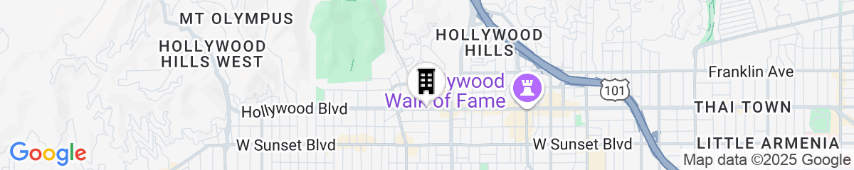 Map for The Hollywood Roosevelt