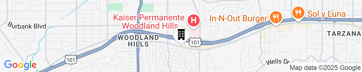 Map for Courtyard by Marriott Los Angeles Woodland Hills