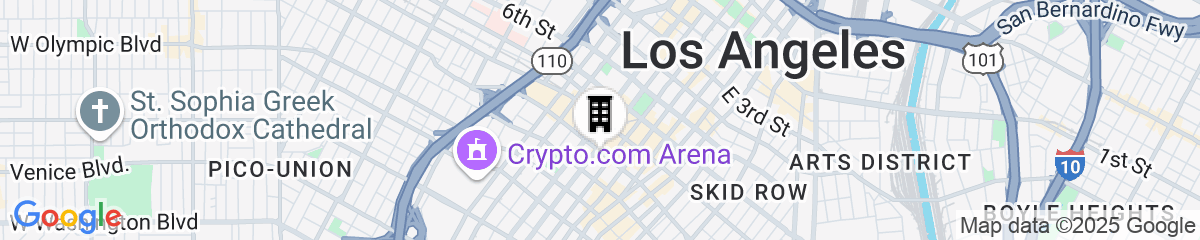 Map for Freehand Los Angeles