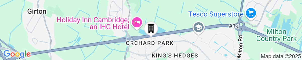 Map for Travelodge Cambridge Orchard Park