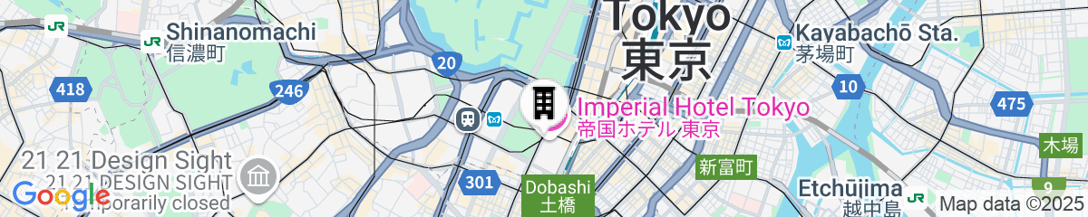 Map for Imperial Hotel, Tokyo