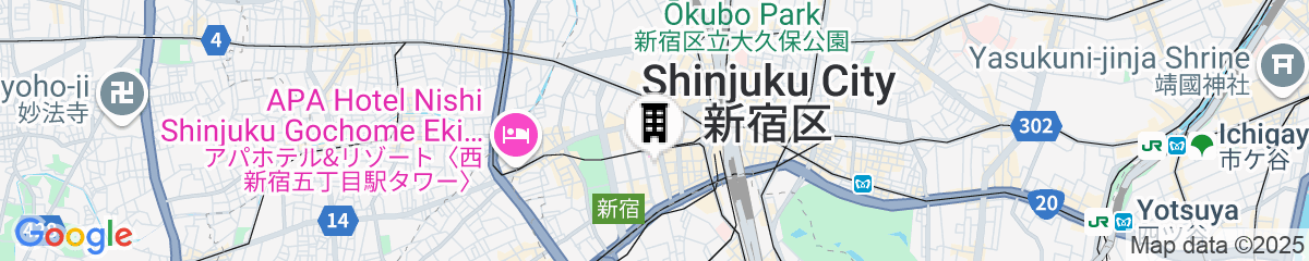 Map for Keio Plaza Hotel Tokyo Premier Grand