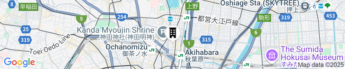 Map for Nohga Hotel Akihabara Tokyo