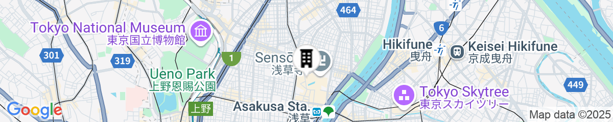 Map for Onyado Nono Asakusa Natural Hot Springs