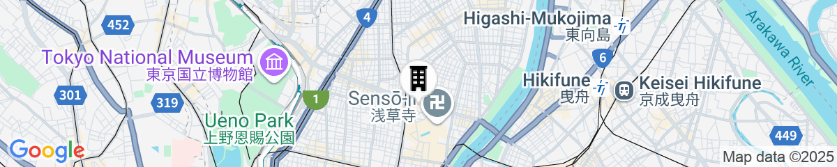 Map for hotel MONday Asakusa