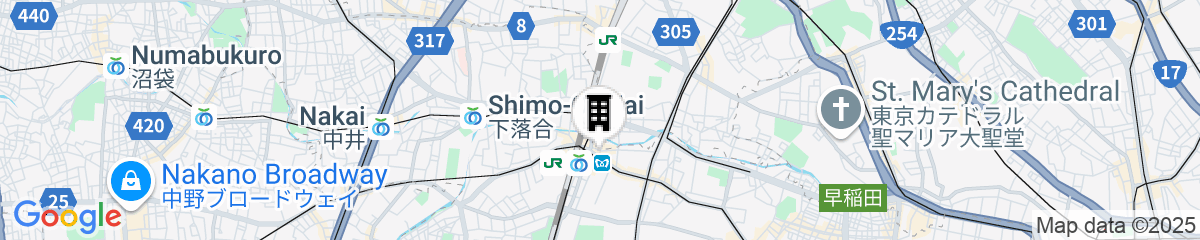 Map for Vessel Inn Takadanobaba Station