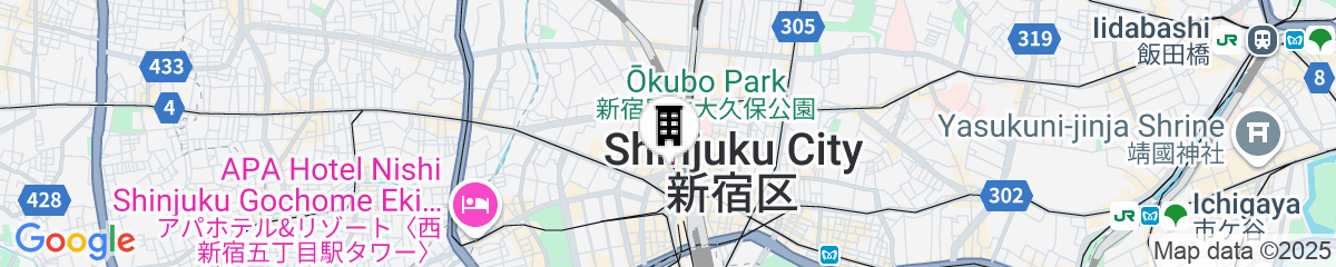 Map for WPÜ HOTEL SHINJUKU