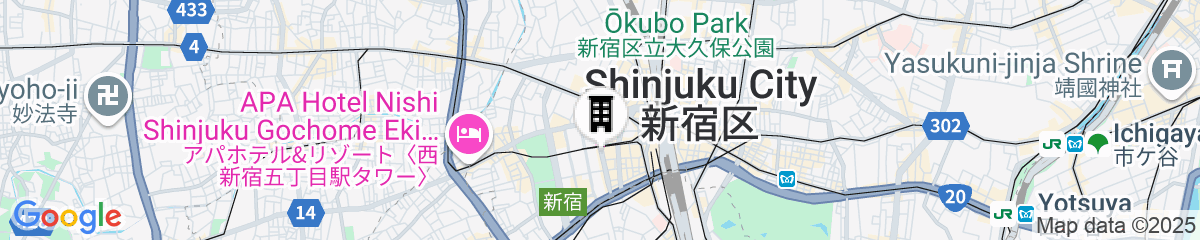 Map for Keio Plaza Hotel Tokyo