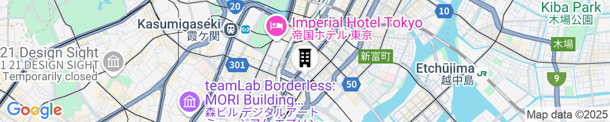 Map for the b ginza