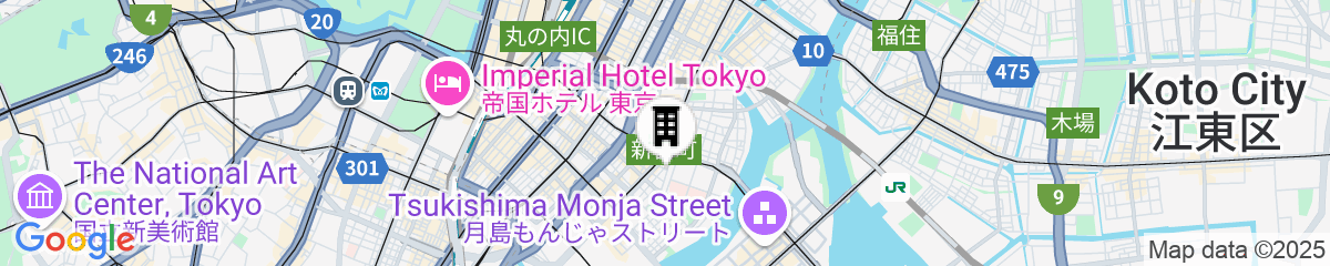 Map for Hotel Keihan Tsukiji Ginza Grande