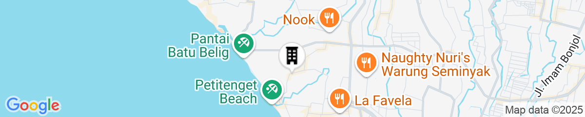 Map for Kanvaz Village Resort Seminyak