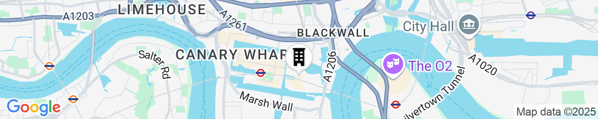 Map for Tribe London Canary Wharf