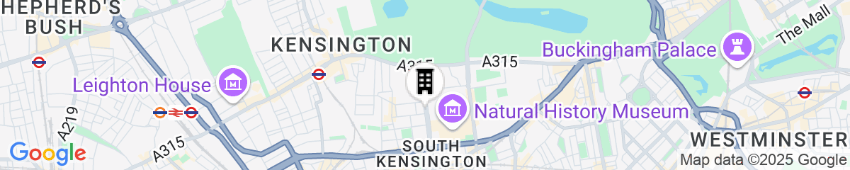 Map for The Queen's Gate Hotel